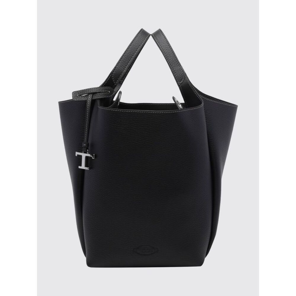 Tod's Women Hammered Leather Bucket Bag Tod's With Double Handle And Charm
